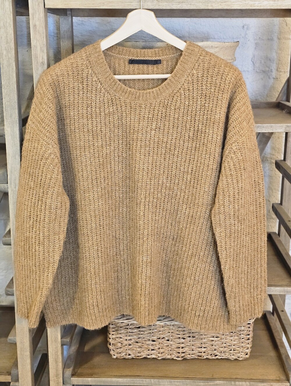 Jenni Kayne Chunky Knit Crewneck Alpaca Blend Sz XL Apricot - Picture 9 of 9